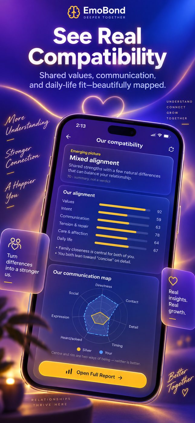 See real compatibility across values, communication and daily life